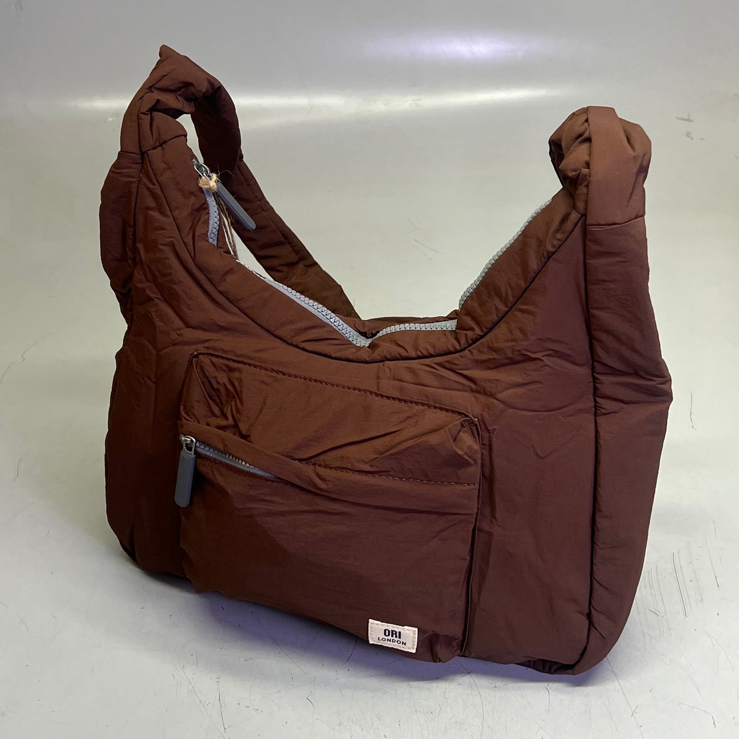 ORI LONDON Belsize Bag Made From Talson Material Medium Chocolate BELSMTCHO