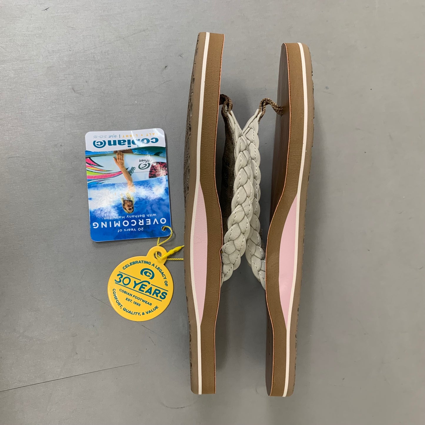 COBIAN Braided Pacifica Sandals Women's SZ 7, EU 37 Cream BBP23-110-7