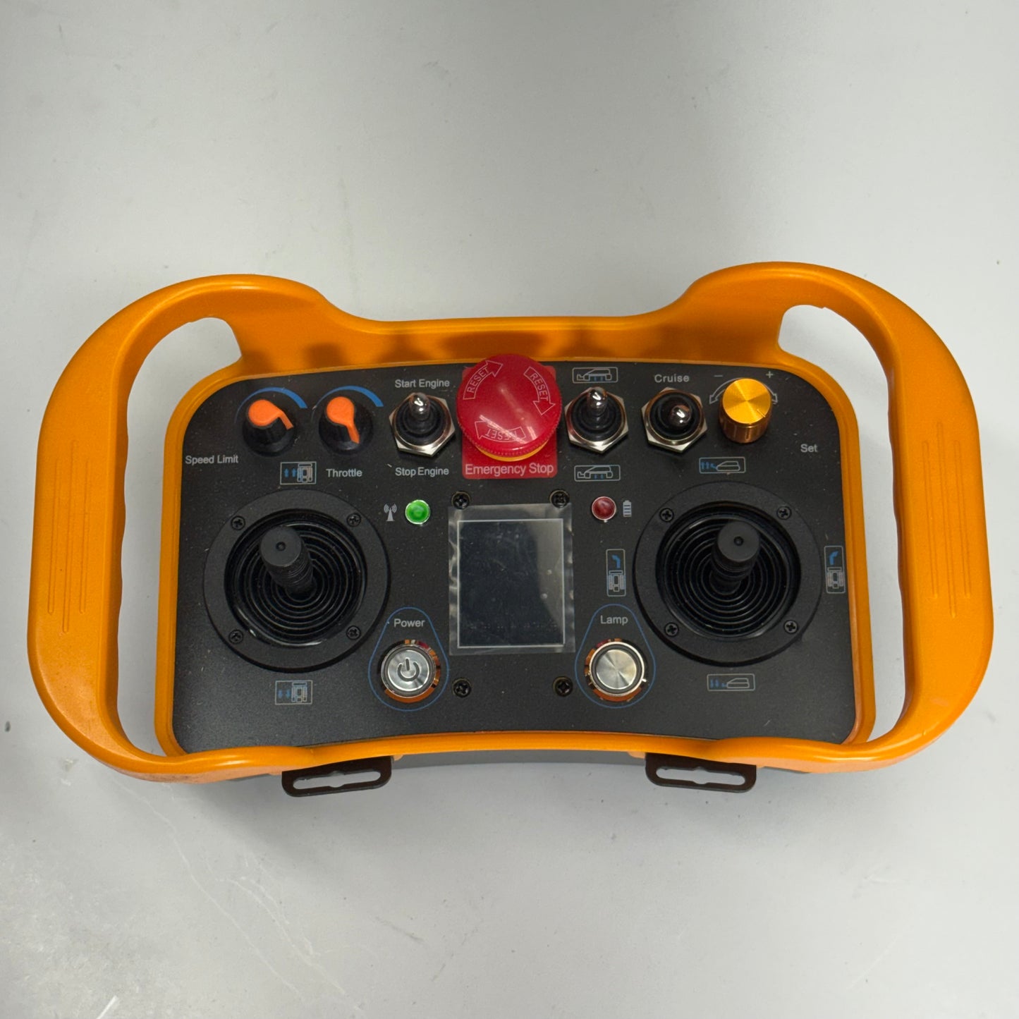 Heavy Machinery Radio Remote Control Belly Box for Concrete Pumps & Cranes Sz 7"L x 5"W x 5"H Orange