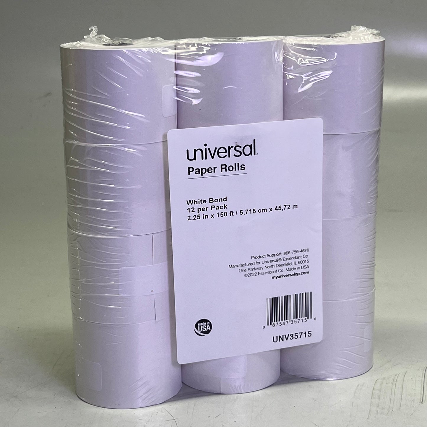 UNIVERSAL (48 Rolls) Paper Rolls 2.25" x 150 ft White UNV35715