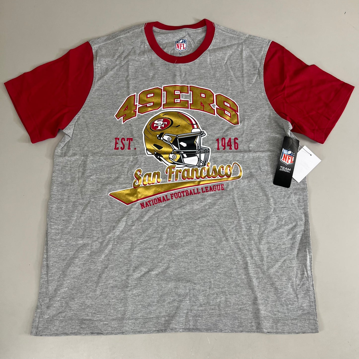 NFL G-lll Sport San Francisco Black Label T-shirt Men's Sz L Red, Gray, Gold