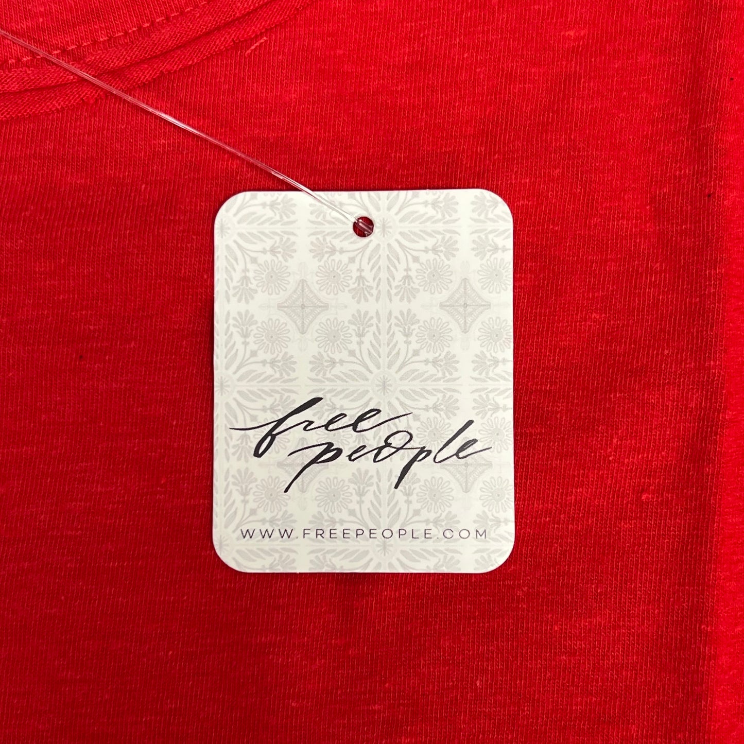 WE THE FREE Nova Tee Shirt Raw Edge T-shirt  Women's Sz S High Risk Red