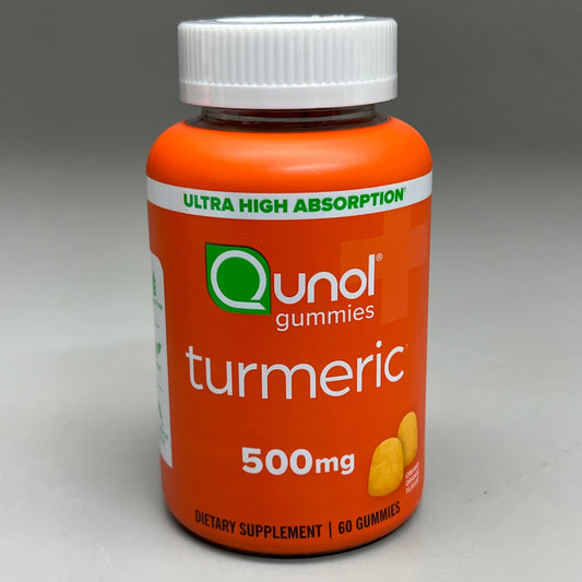 QUNOL Turmeric Gummy Dietary Supplements 500 mg 60 Count BB 06/25