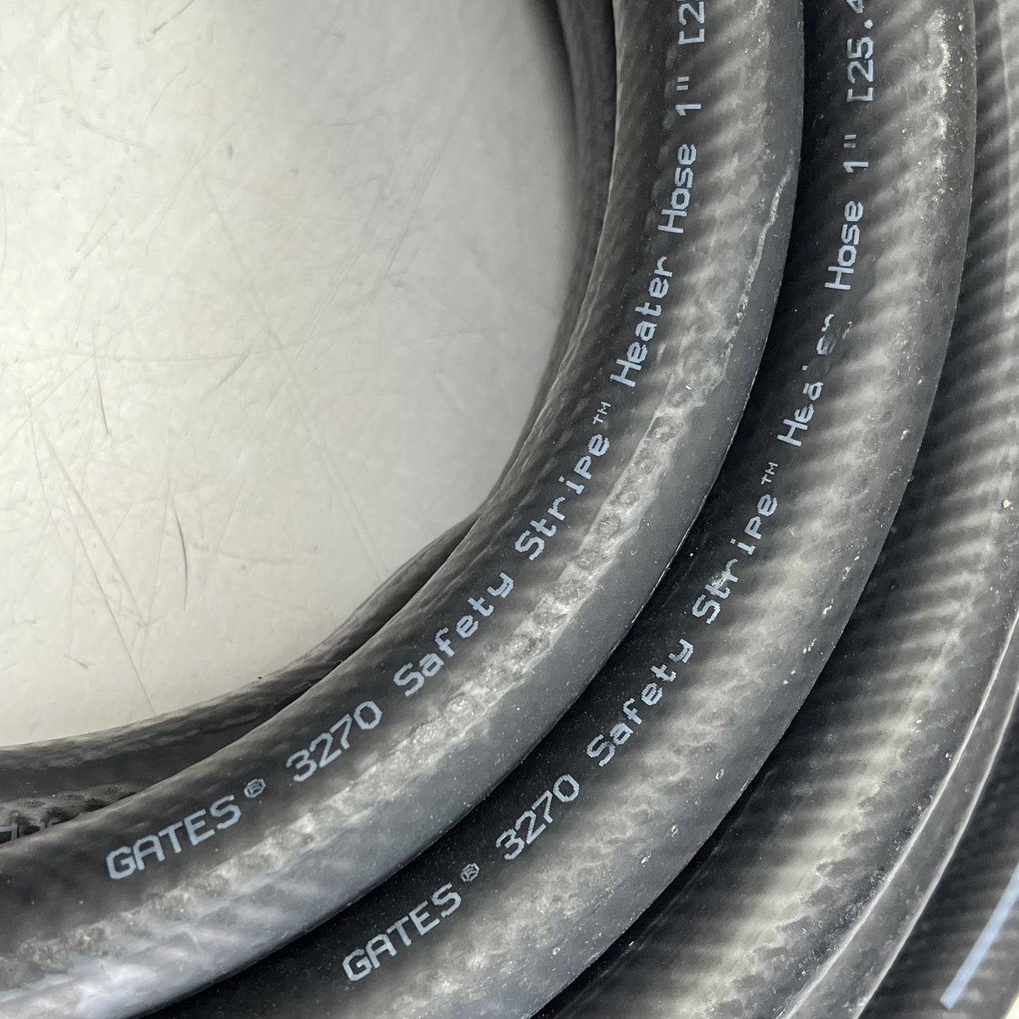 GATES Safety Stripe Heater Hose Premium Epdm Rubber 1"x50' 60 PSI Black 3270