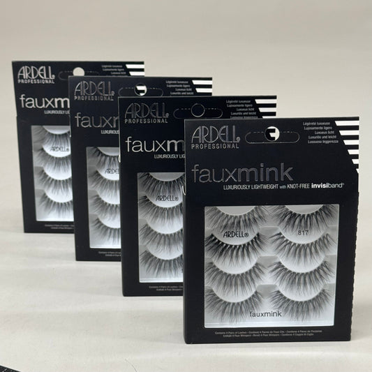 ZA@ ARDELL (4 PACK, 4 PAIRS EACH) Fauxmink Lashes Lightweight Knot-Free Black 817 A