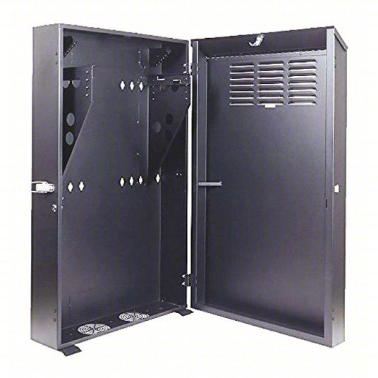VIDEO MOUNT PRODUCTS Vertical Wall Cabinet 42-3/4"H x 25-5/8"W x 9-3/4"T, Black ERVWC-5U36