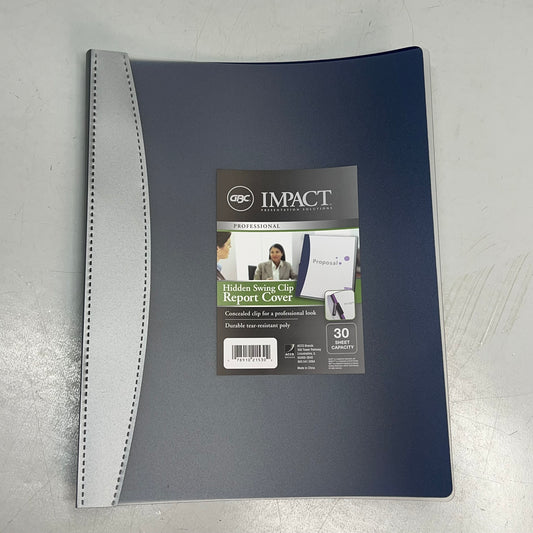 IMPACT (6 PACK) Hidden Swing Clip Report Cover 9 X 11-1/2" Navy Blue Q-21530