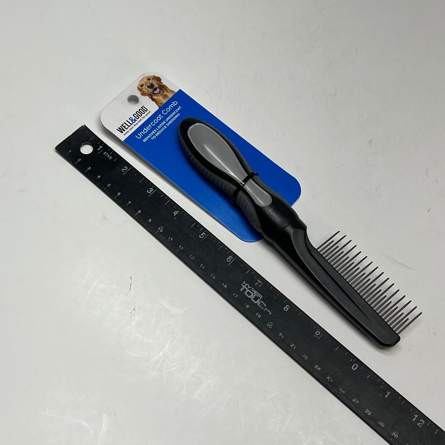 WELL & GOOD  (2 PACK) Undercoat Comb Removes Loose Undercoat Black 3495774