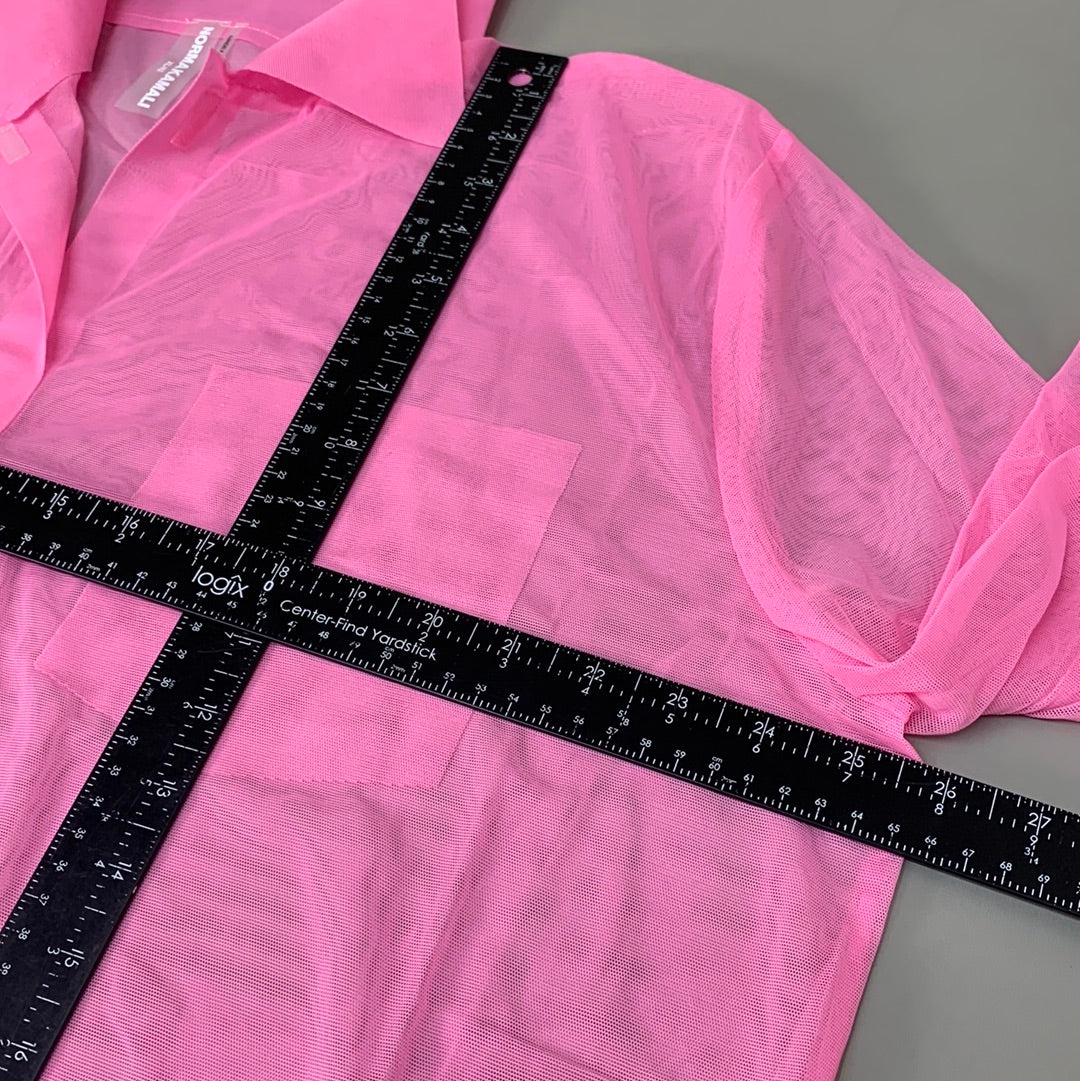 NORMA KAMALI Nk Shirt w/ Faux Pockets Sz XL/42 Candy Pink ST1236MS963966