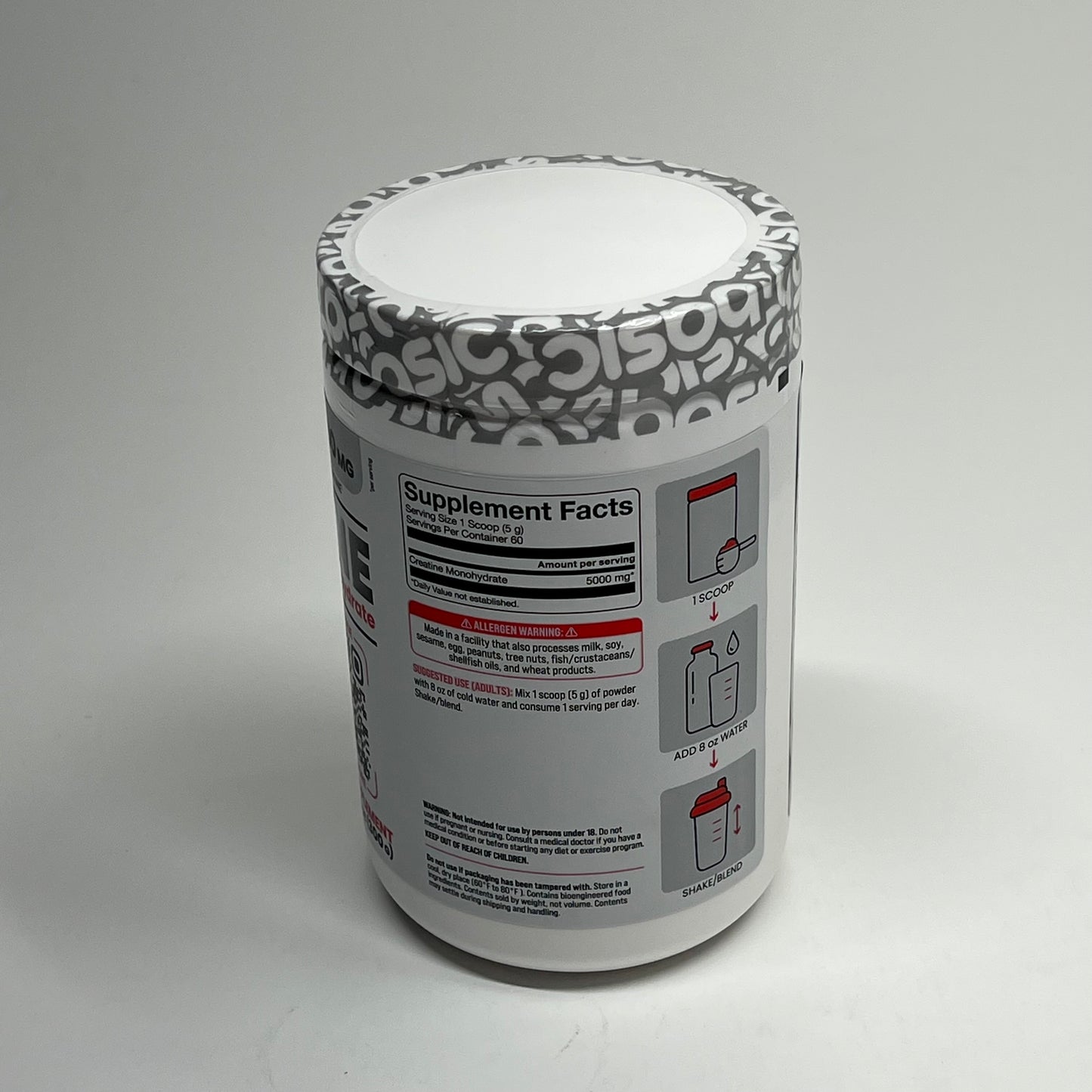 BASIC Creatine Monohydrate Increase Muscle Mass Unflavored 10.6oz BB 05/27