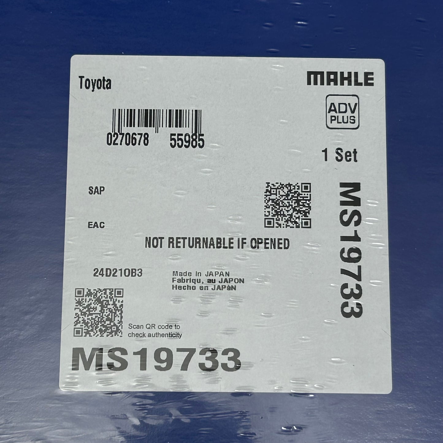 MAHLE Plenum Gasket Replacement Part For Infiniti & Nissan MS19733