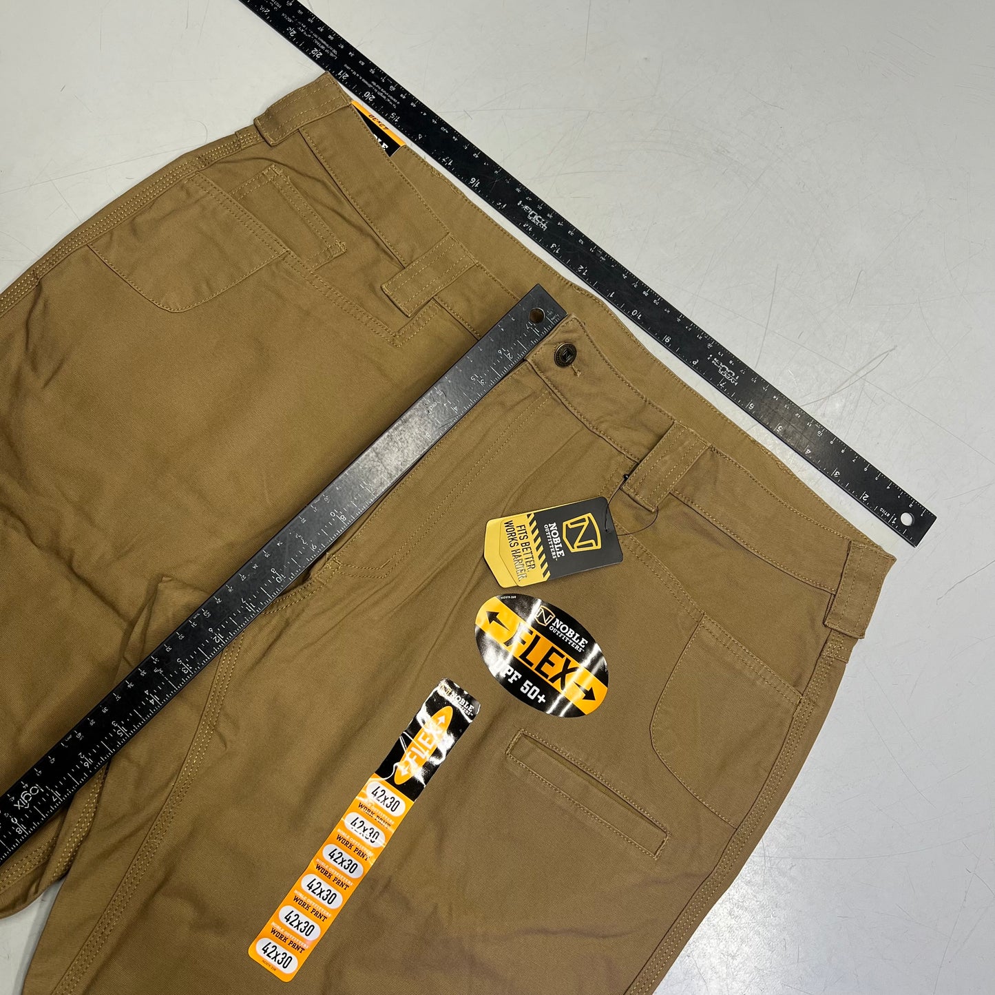 NOBLE OUTFITTERS Flex Stretch Canvas Work Pant Men's Sz 42x30 Coyote 18425
