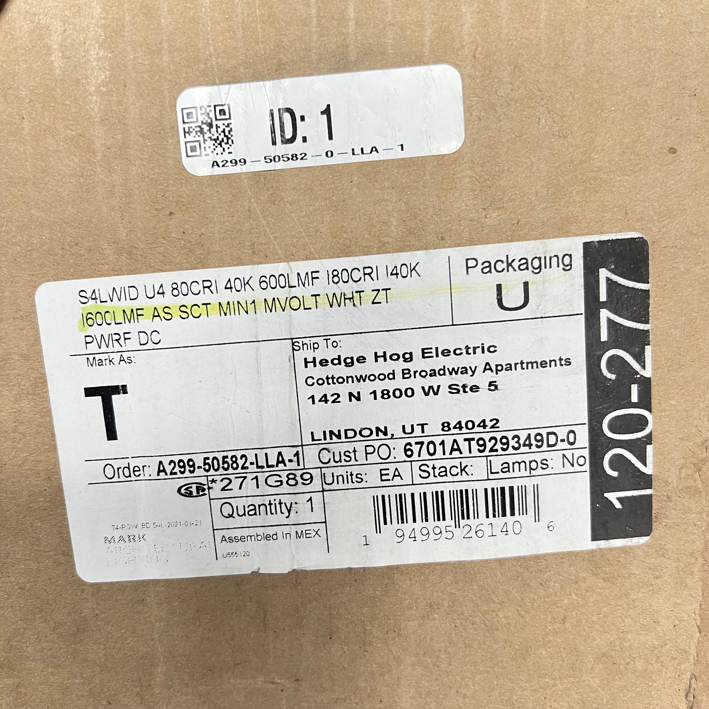 MARK LIGHTING T-Bar Led Ceiling Light 4' S4LWID U4 80CRI 40K 600LMF I80CRI I40K