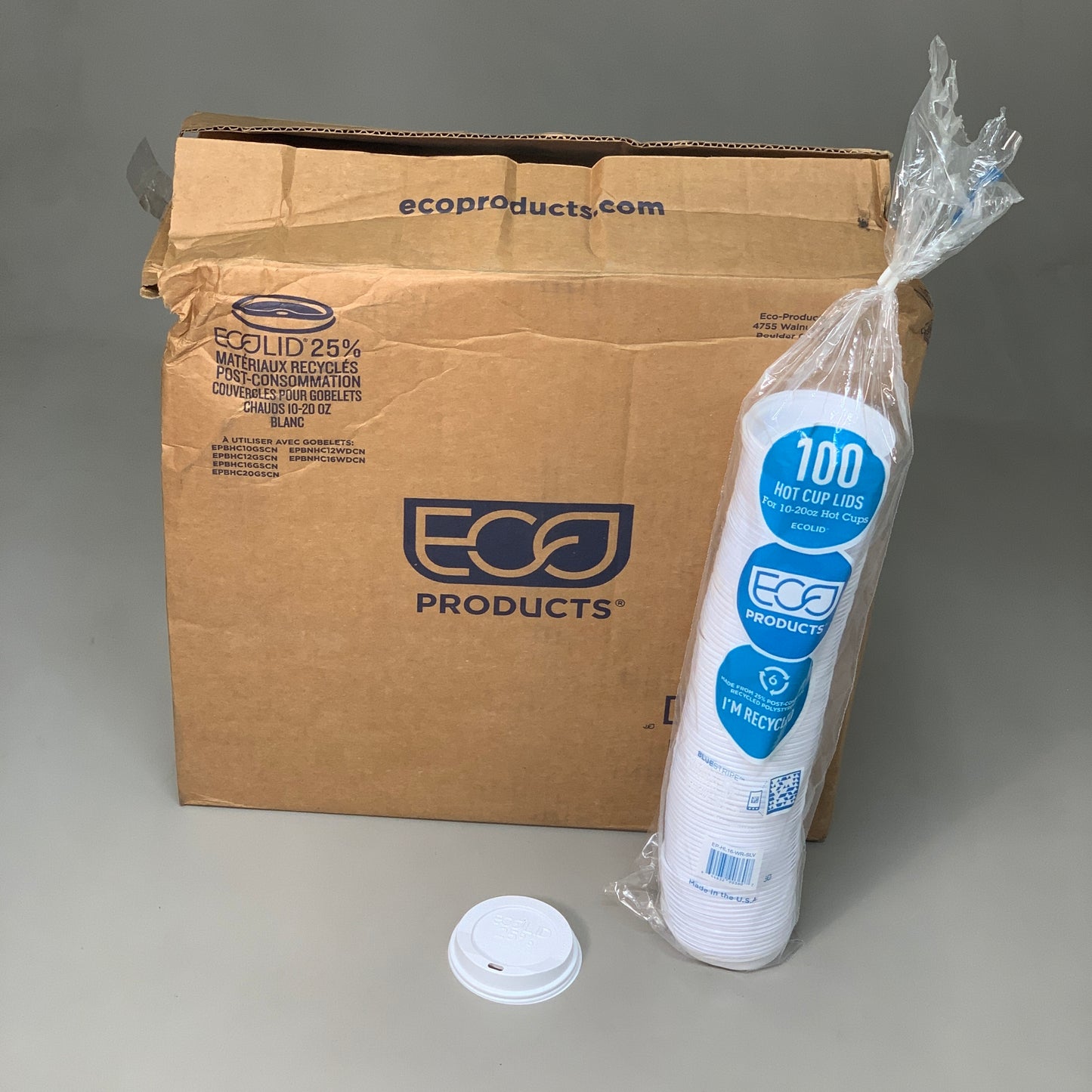 ECO-PRODUCTS 1000-PACK! Cup Lids for 10-20oz Made from Sugarcane Compostable (New other)