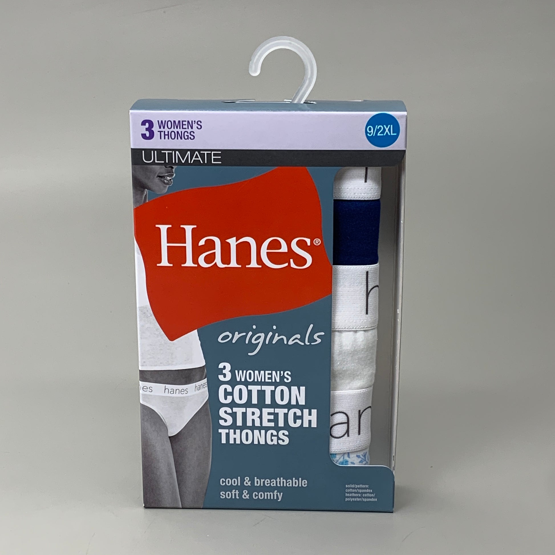 HANES WOMEN'S ULTIMATE COTTON COMFORT SIZE 9/2XL BRIEF PANTY ALL WHITE 5  PACK