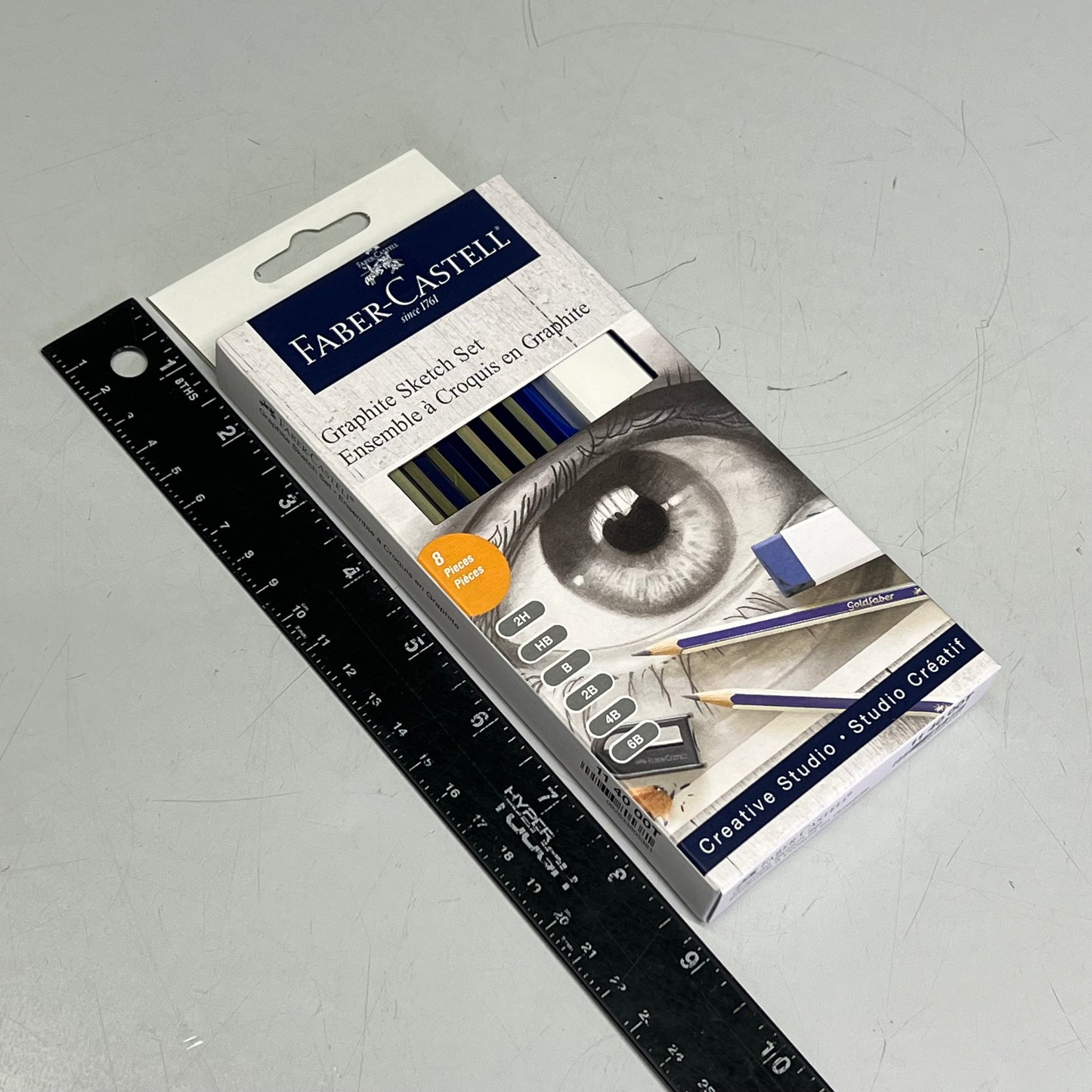 FABER-CASTELL (2 PACK) Graphite Sketch Pencil Set W/ Clay 8 Piece Set 114000T