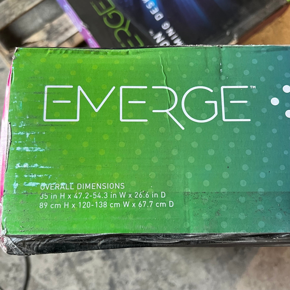 EMERGE Vizon Gaming Desk-computer Table with Headphone Hook, Cup Holder & Gaming Mouse Pad Sz 35"H x 47.2-54.3"W x 26.6"D - Black 59260