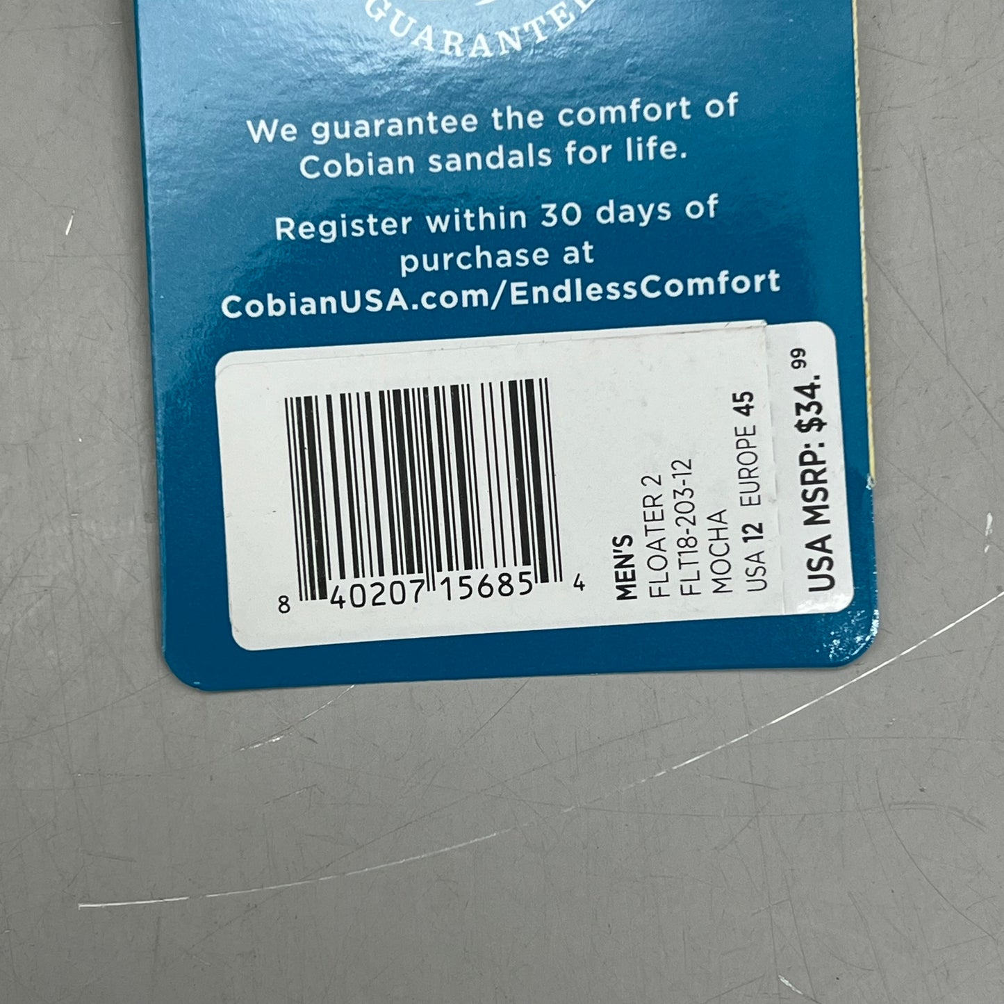 COBIAN Floater Sandals Synthetic Strap Men's Sz 12, EU 45 Mocha FLT18-203-12