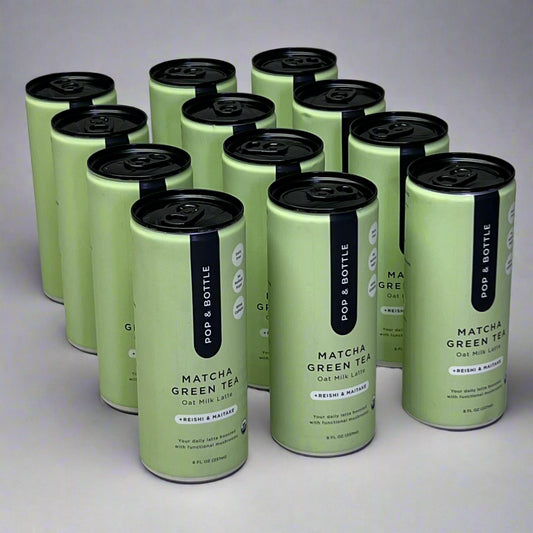 ZA@ POP & BOTTLE (12 PACK) Matcha Green Tea Reishi & Maitake 8 fl oz BB 11/25
