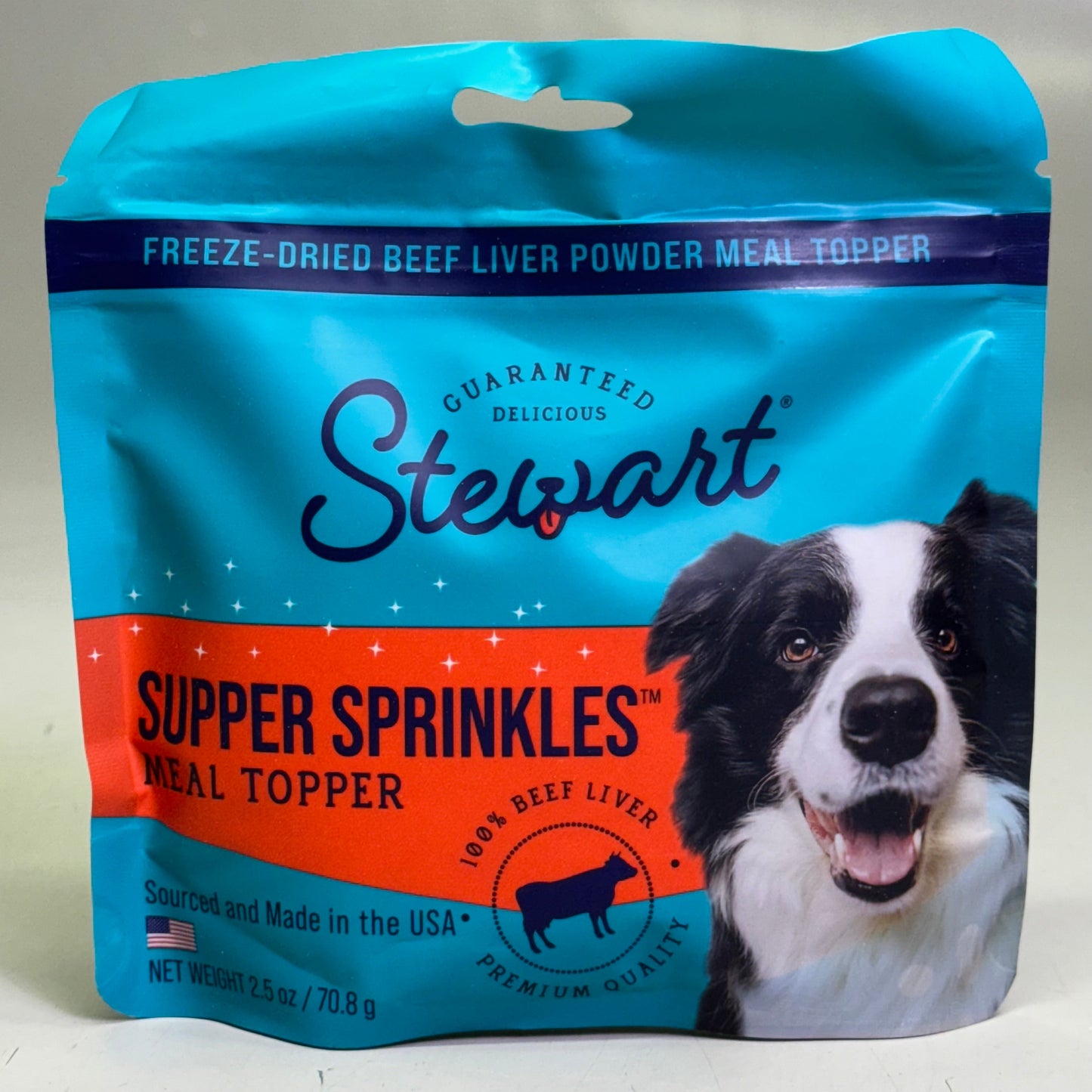ZA@ STEWART (12 PACK) Supper Sprinkles Beef Liver Meal Topper 2.5 oz BB 10/25 F
