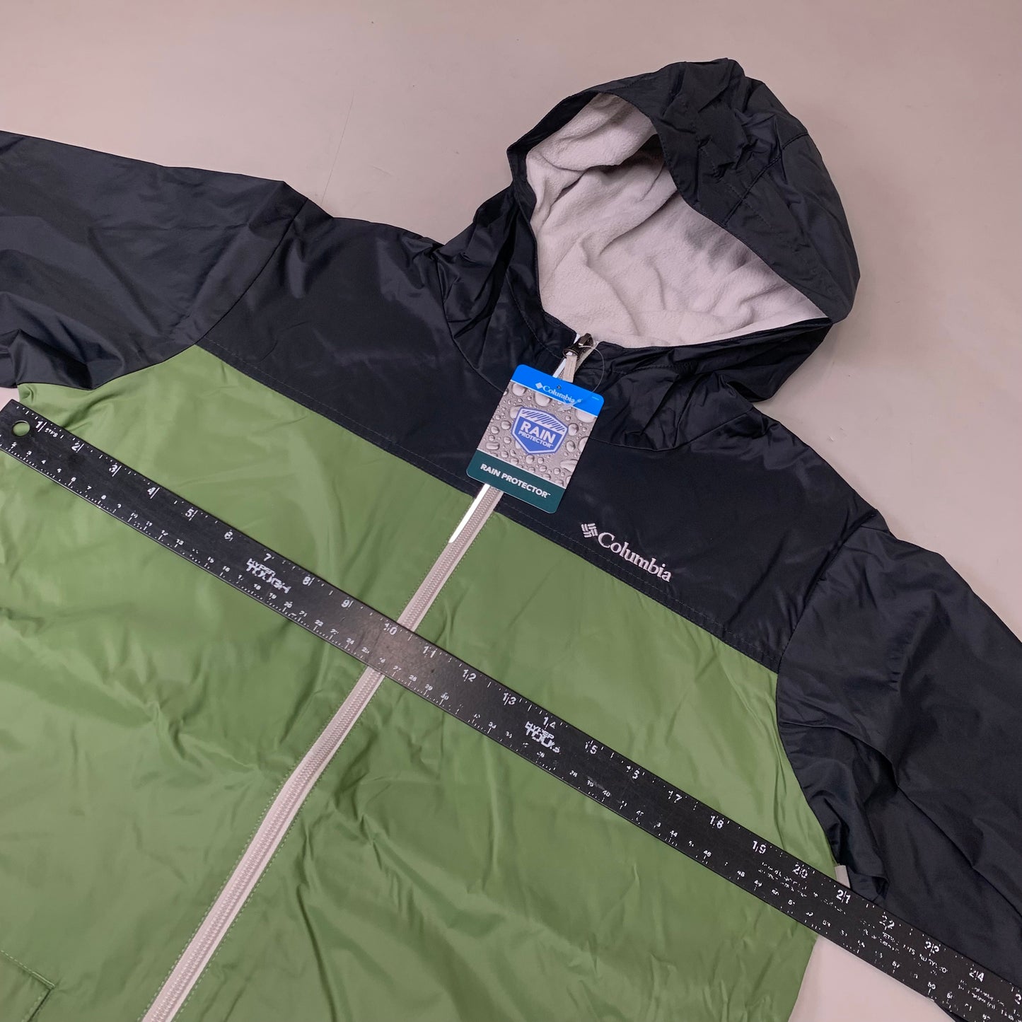 COLUMBIA Rain-Zilla Fleece Lined Jacket Unisex Youth Sz XL Black Canteen RB3418-008