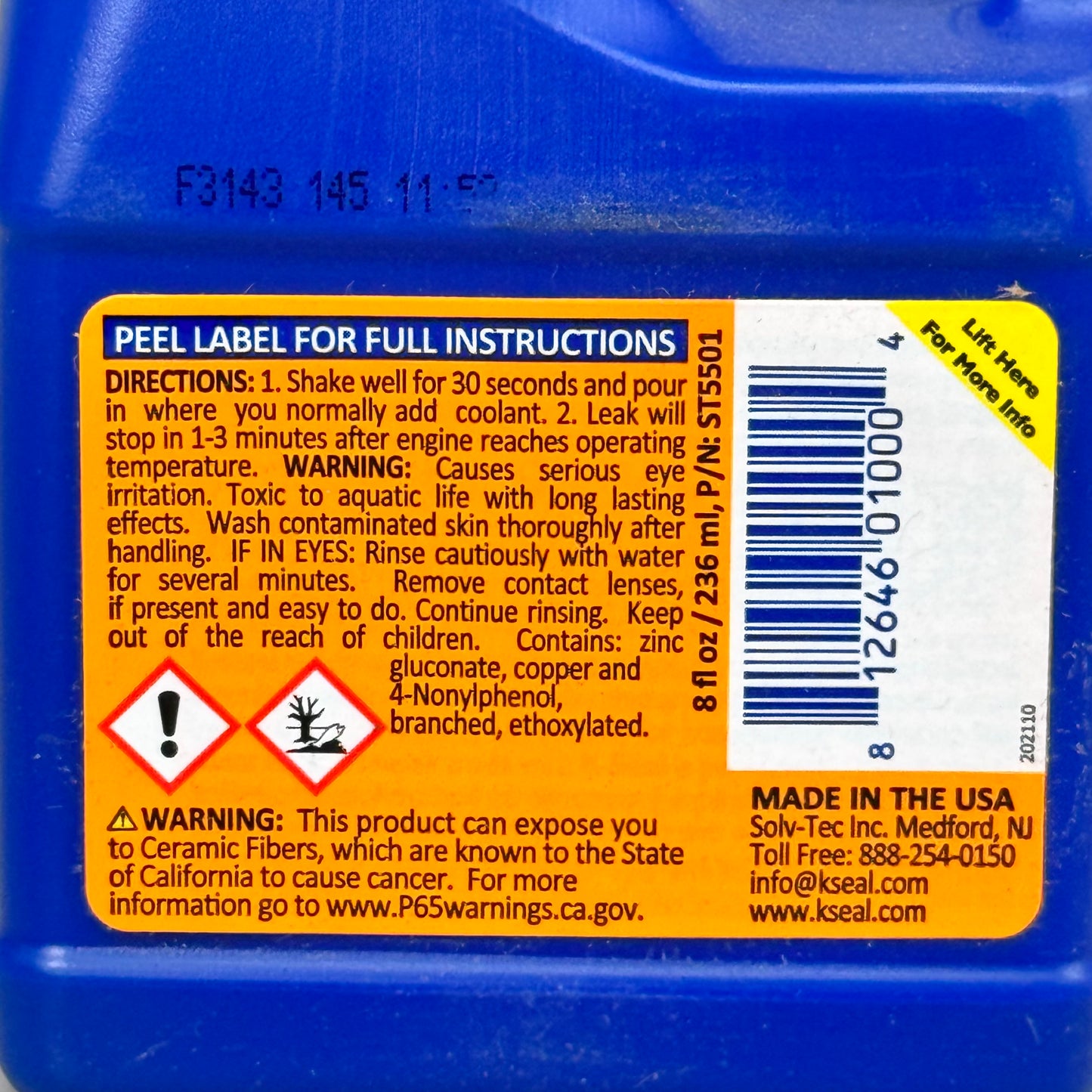 K-SEAL Multi-Purpose Permanent Coolant Leak Repair 1-Step Pour & Go 8fl oz ST5501