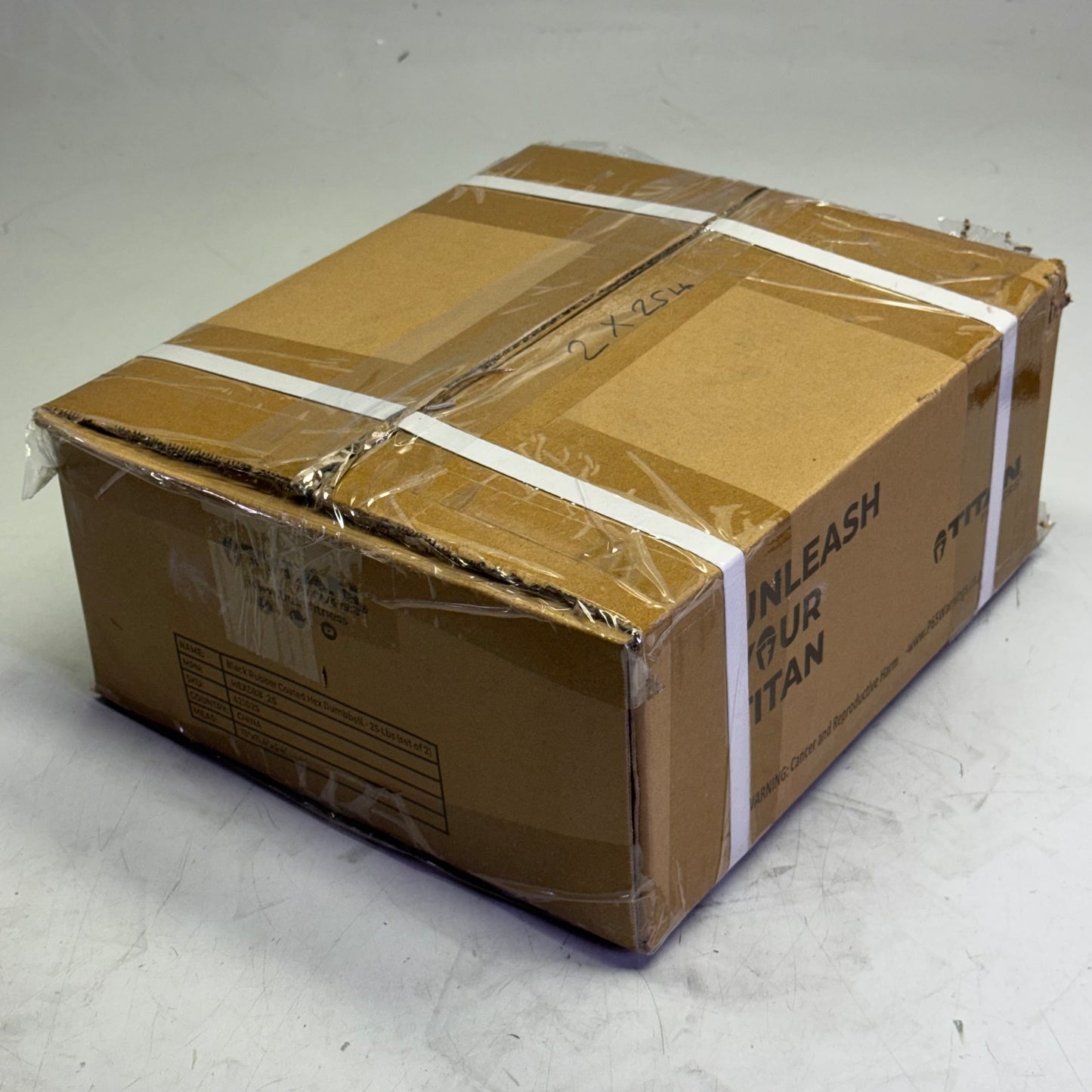 TITAN FITNESS (2 PACK) Black Rubber Coated Hex Dumbbell Single 25lb HEXDBB_25