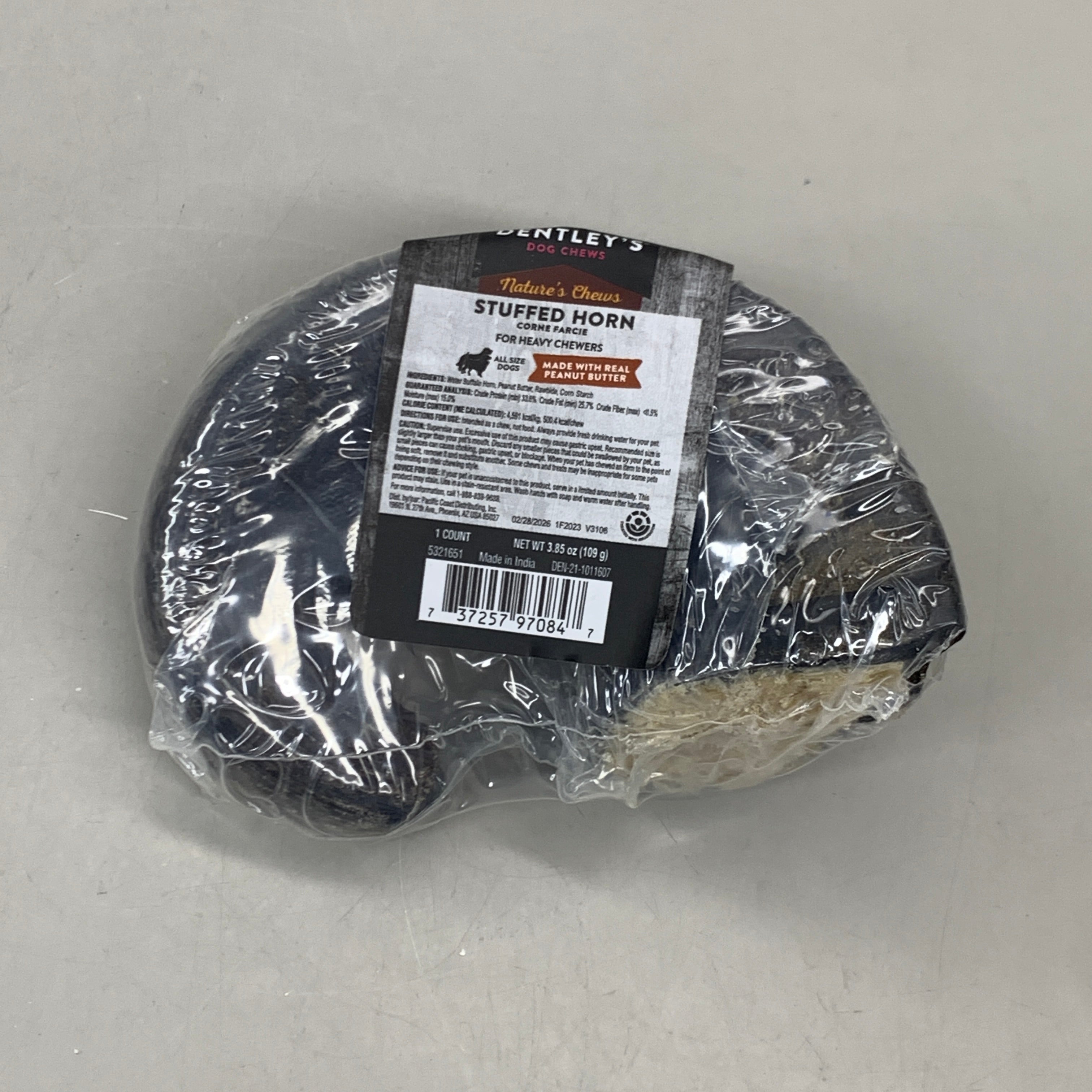 DENTLEY S 12 PK Filled Buffalo Horn Dog Treat Peanut Butter 5321651 PayWut