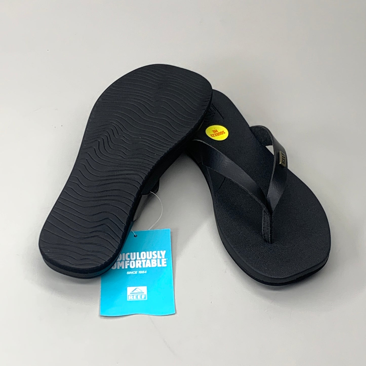 REEF Cushion Lune Flip Flop Women's Sz 7 Black CJ2547-050-M