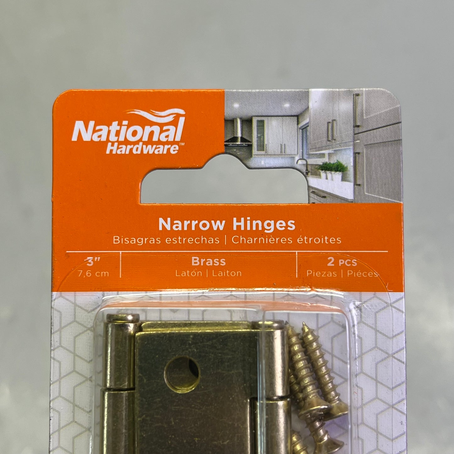NATIONAL HARDWARE  (2 PACK) Steel Narrow Hinge 3" W Frame 0.065"  Brass N142-067