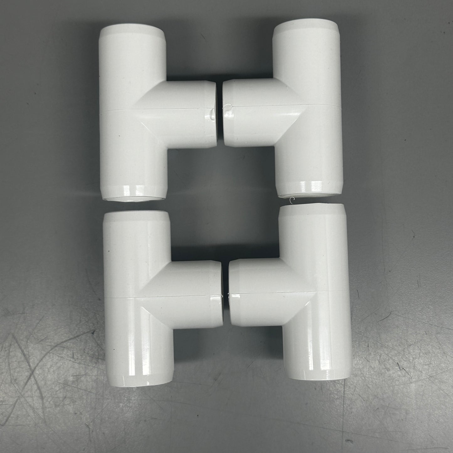 PVC PIPE (8 Pack) 3/4" 4-Way Elbow & 4" Straight Pipe PVC Fitting in White