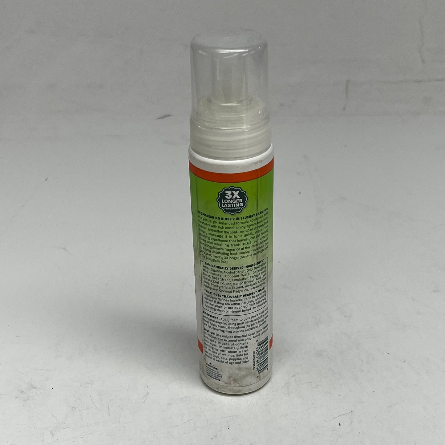ZA@ TROPICLEAN (2 PACK) No Rinse 2 in 1 Luxury Shampoo Papaya + Coconut Scent 7.4 fl oz