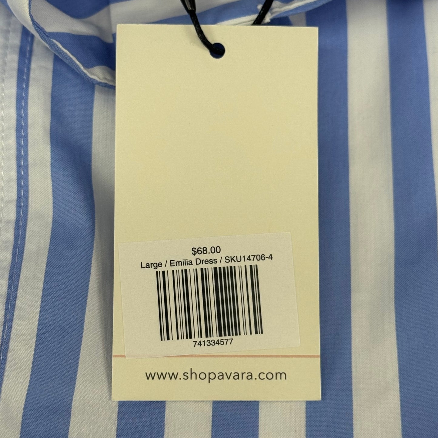 AVARA Emilia Dress Women's SZ L Blue/ White 14706-4