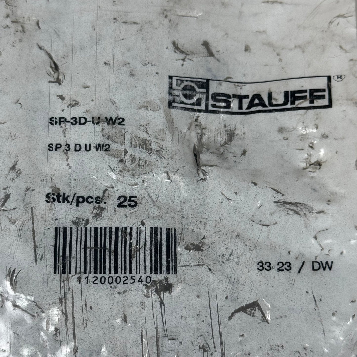 STAUFF (25 PACK) Single Welded Plate Twin Series 3D Carbon Steel Grey SP-3D-U-W2