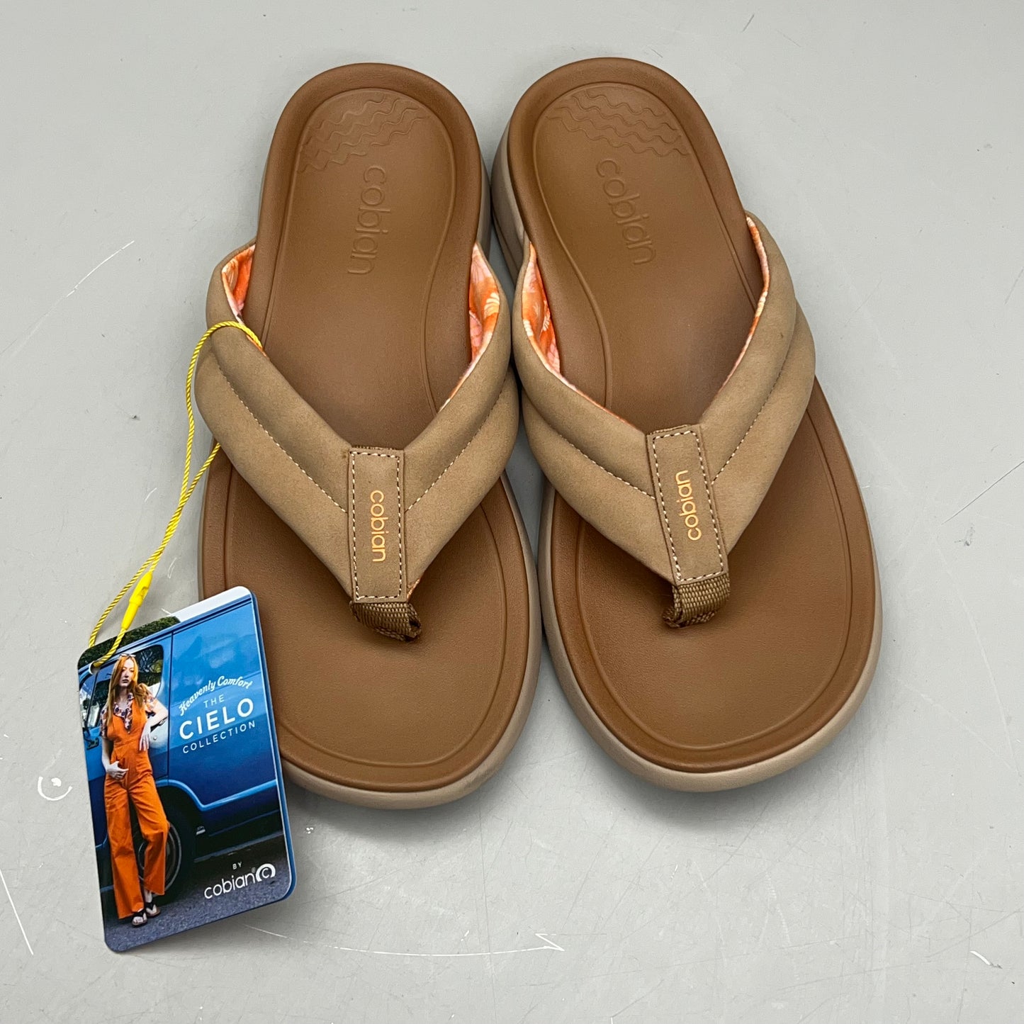 COBIAN Darby Synthetic Suede Strap Sandals Women's Sz 10, EU 41 Tan DAR24-230-10