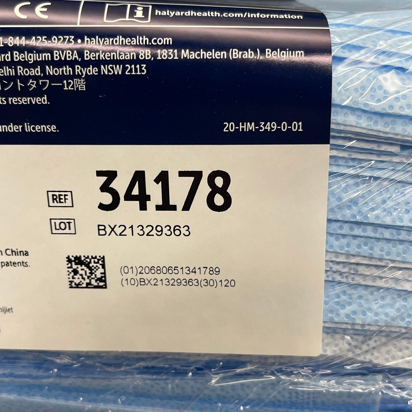 HALYARD 240-PACK! Quick Check Sterilization Wrap H100 24" x 24" Light Blue 34178