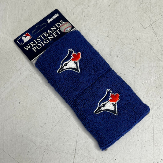 FRANKLIN (2 PACK) Wristbands Official Team Logo Blue Jays 3"W Blue 27535F14K2P6