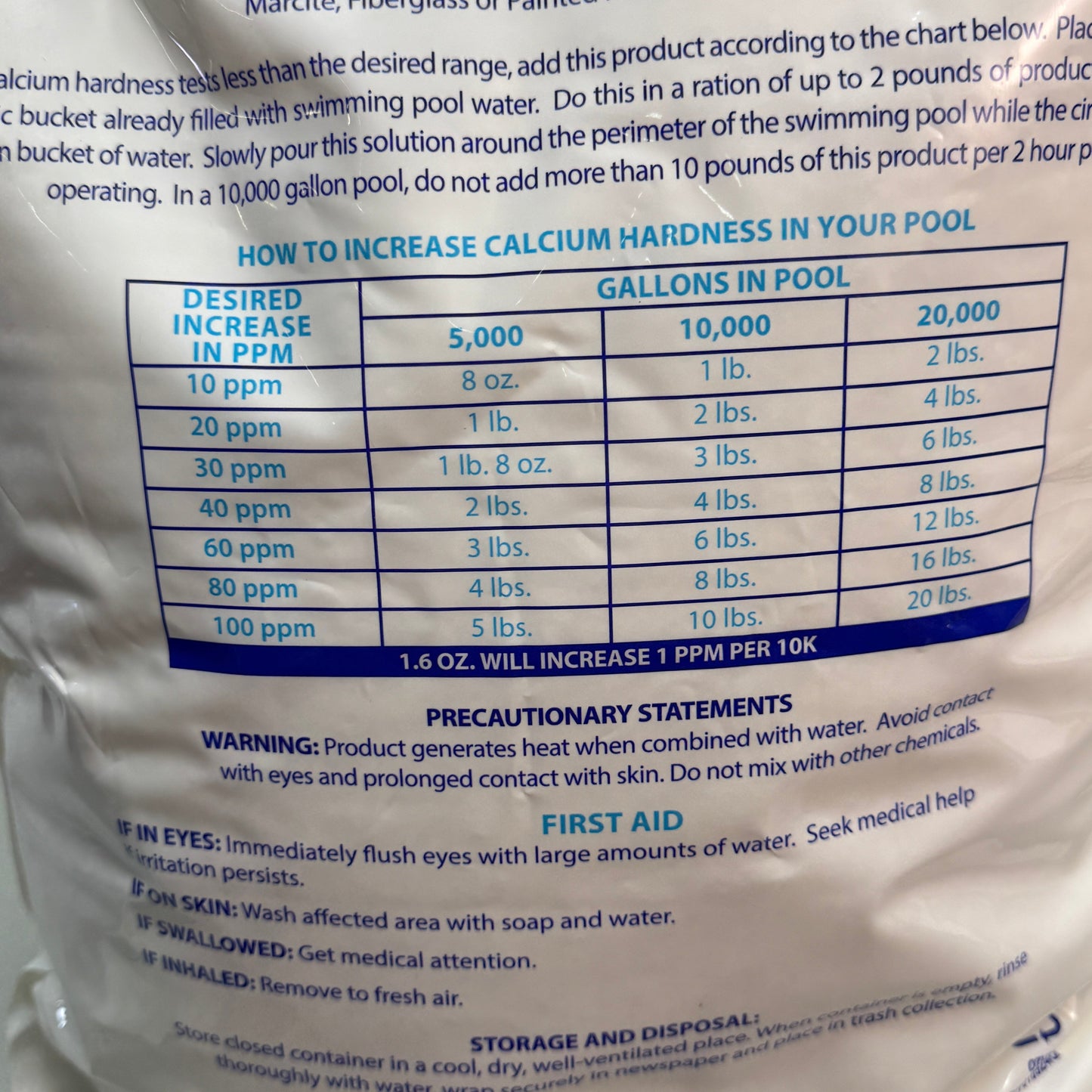 ZA@ ROBELLE (25 Lb Bag) Calcium Up Pool Water Balancer (Raises Hardness Levels) 2825B J