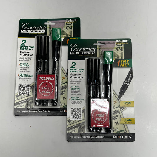 DRI MARK (2 PACK, 3 EACH) Counterfeit Dual Detector Uv Light Bonus Pack 351UVB