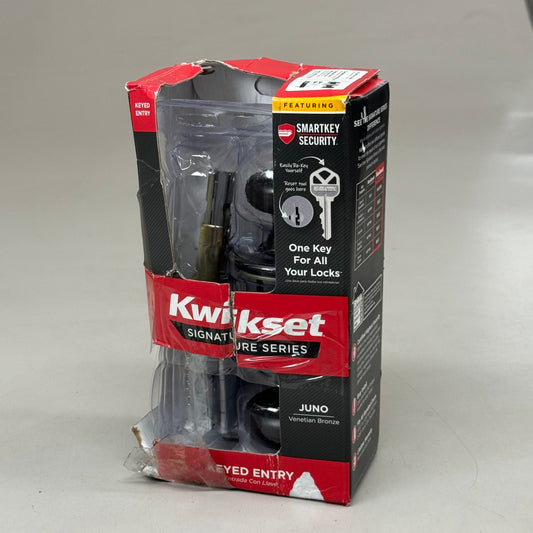 KWIKSET Juno Entry Door Knob W/ Lock & Key ( New Other) 10:Lx5"W Venetian Bronze 97402-737