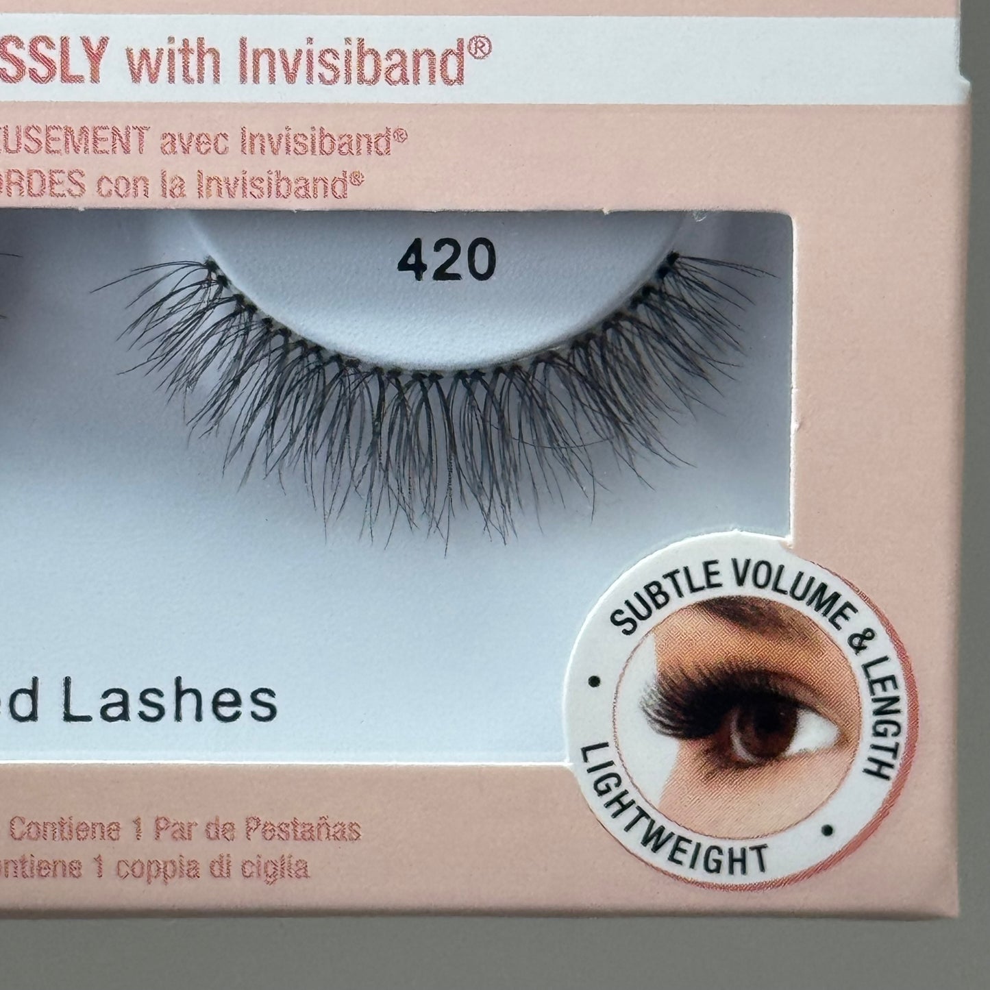 ARDELL (4 PACK, 1 PAIR EACH) Naked Natural Eye Lashes W/ Invisiband Black 420