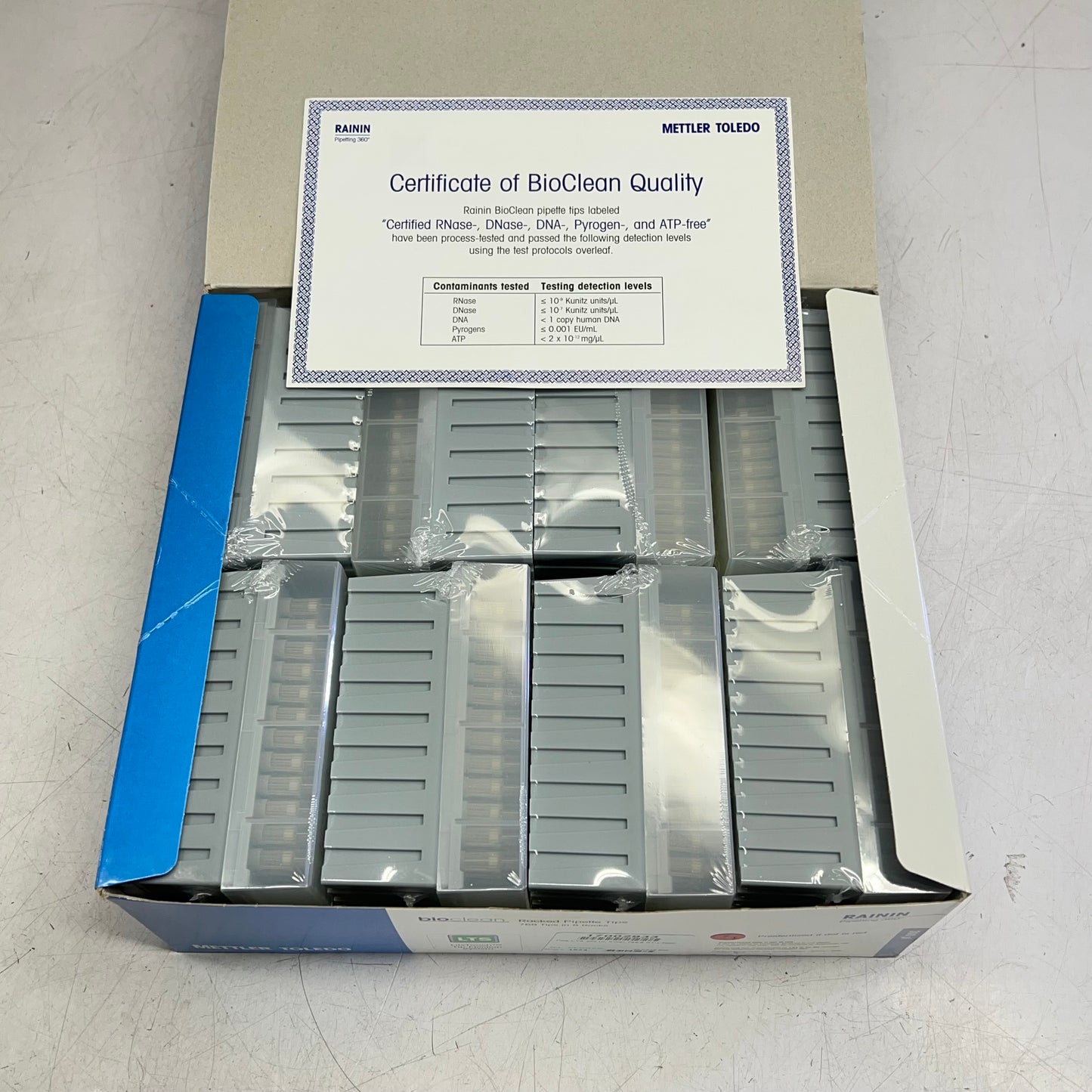 RAINN (8 PACK, 768 EACH) Bio Clean Racked Pipette Tips 300 µL Max Vol 17002933