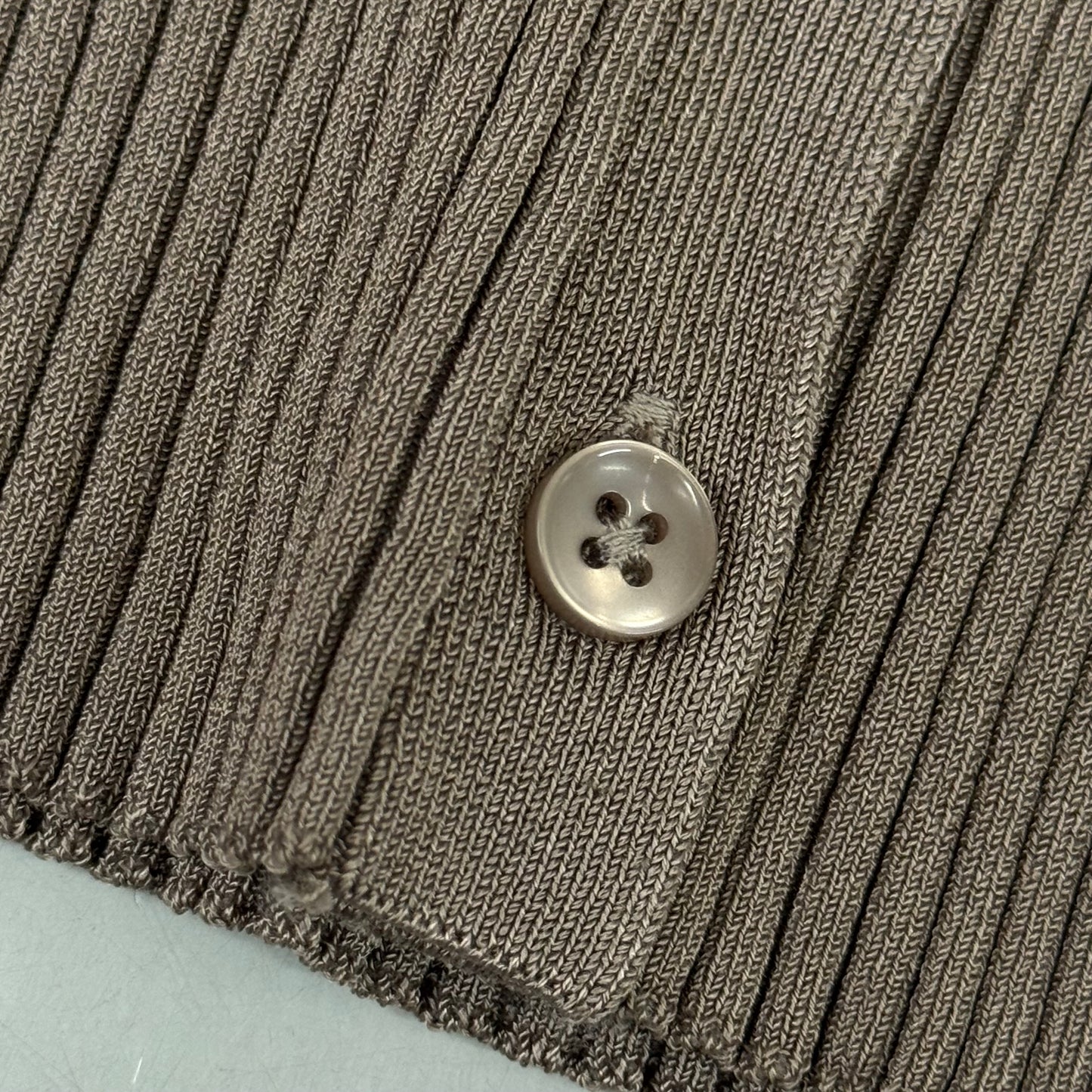 GOOD AMERICAN Shine Rib V-Neck Cardigan Women's Sz Small Putty001 GSK0245