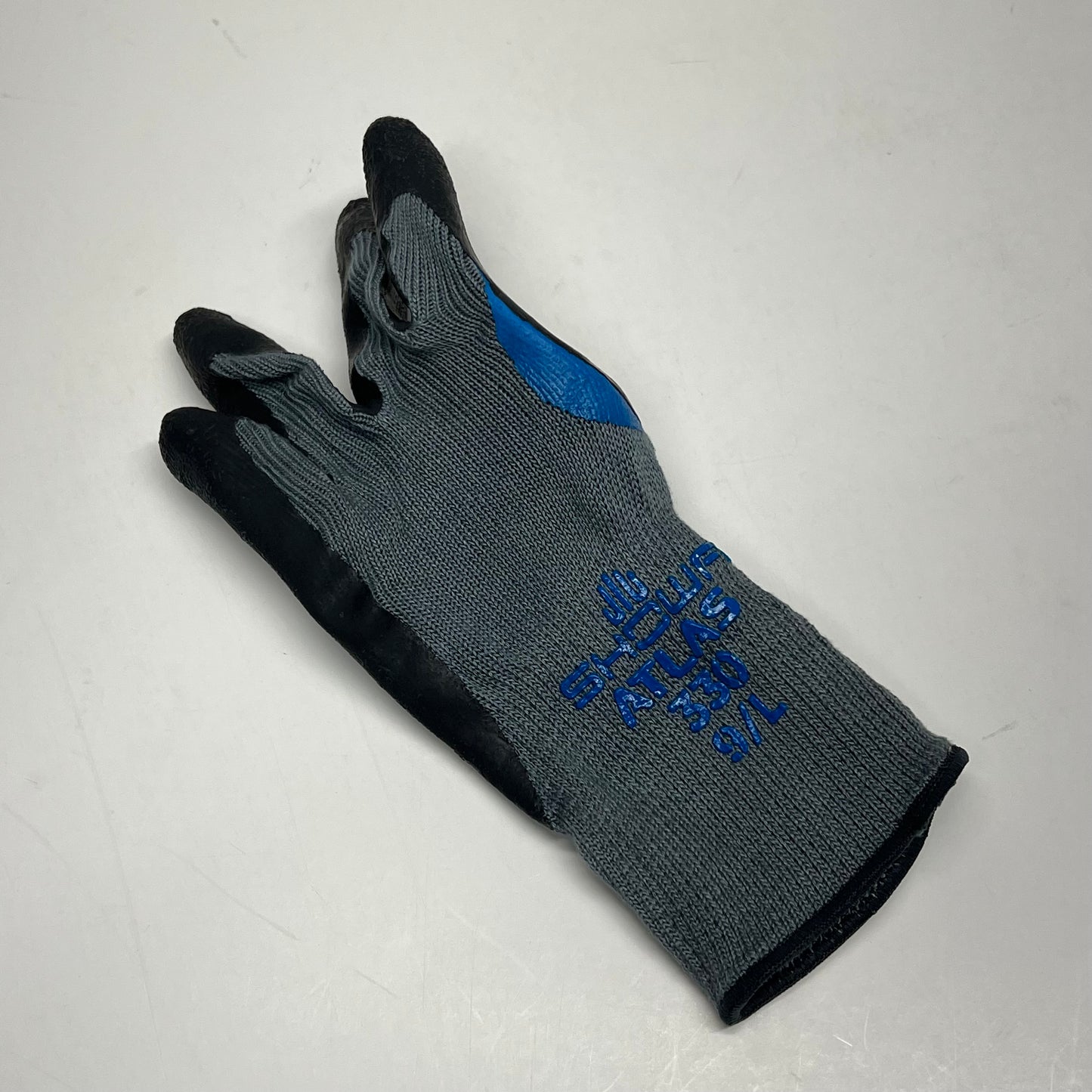 SHOWA (12 PACK) Coated Knit Gloves Rough Latex Unisex Sz L 10 Ga Grey 330L-09