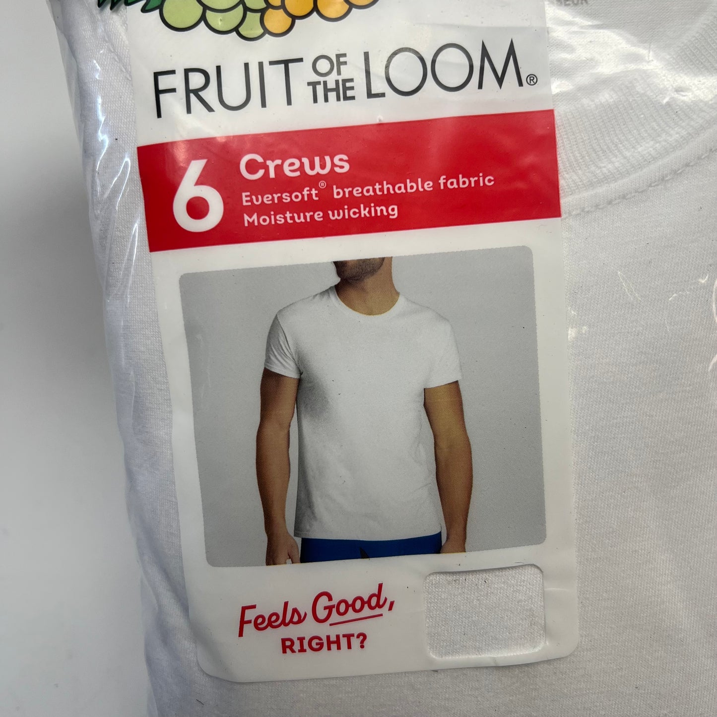 ZA@ FRUIT OF THE LOOM (6 PACK) Classic Fit Crew Neck T-shirts Men's Sz XL White 6P2828