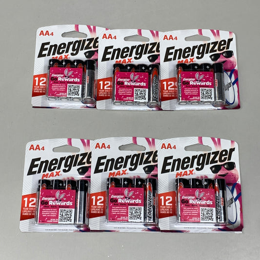 ENERGIZER MAX (6 PACK) Double A Alkaline Batteries 4 pack 12 Year Shelf Life E91BP-4