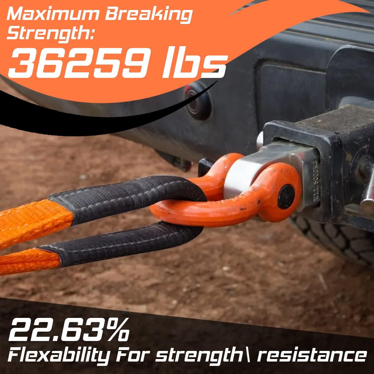 G2G4 Looped Tow Strap 20ft x 3" 35,000 LB Break Strength Off-Road Recovery 4WD