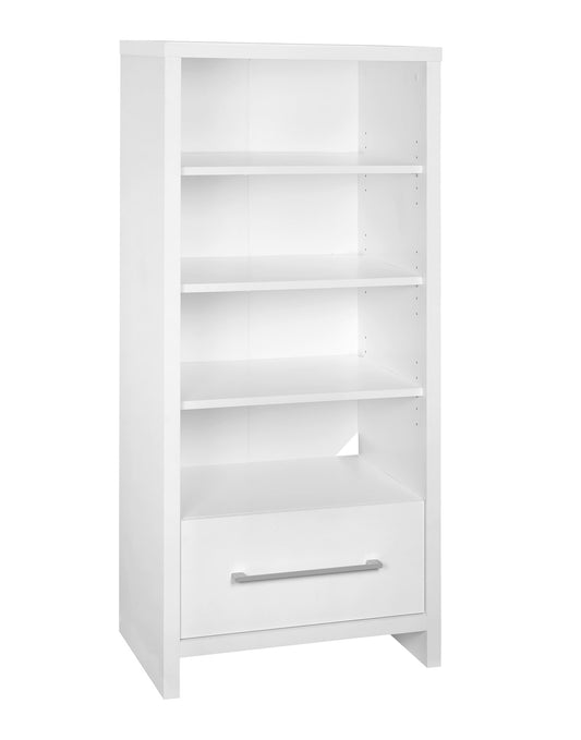 CLOSETMAID Media Storage Tower Bookcase with Drawer White Sz 50.2"H x 21.4"W x 13.5"L White 01651