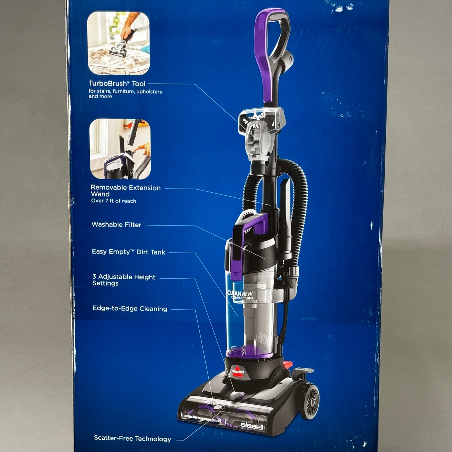 BISSEL Lightweight & Compact Easy Empty Clean View Compact Turbo Upright Vacuum