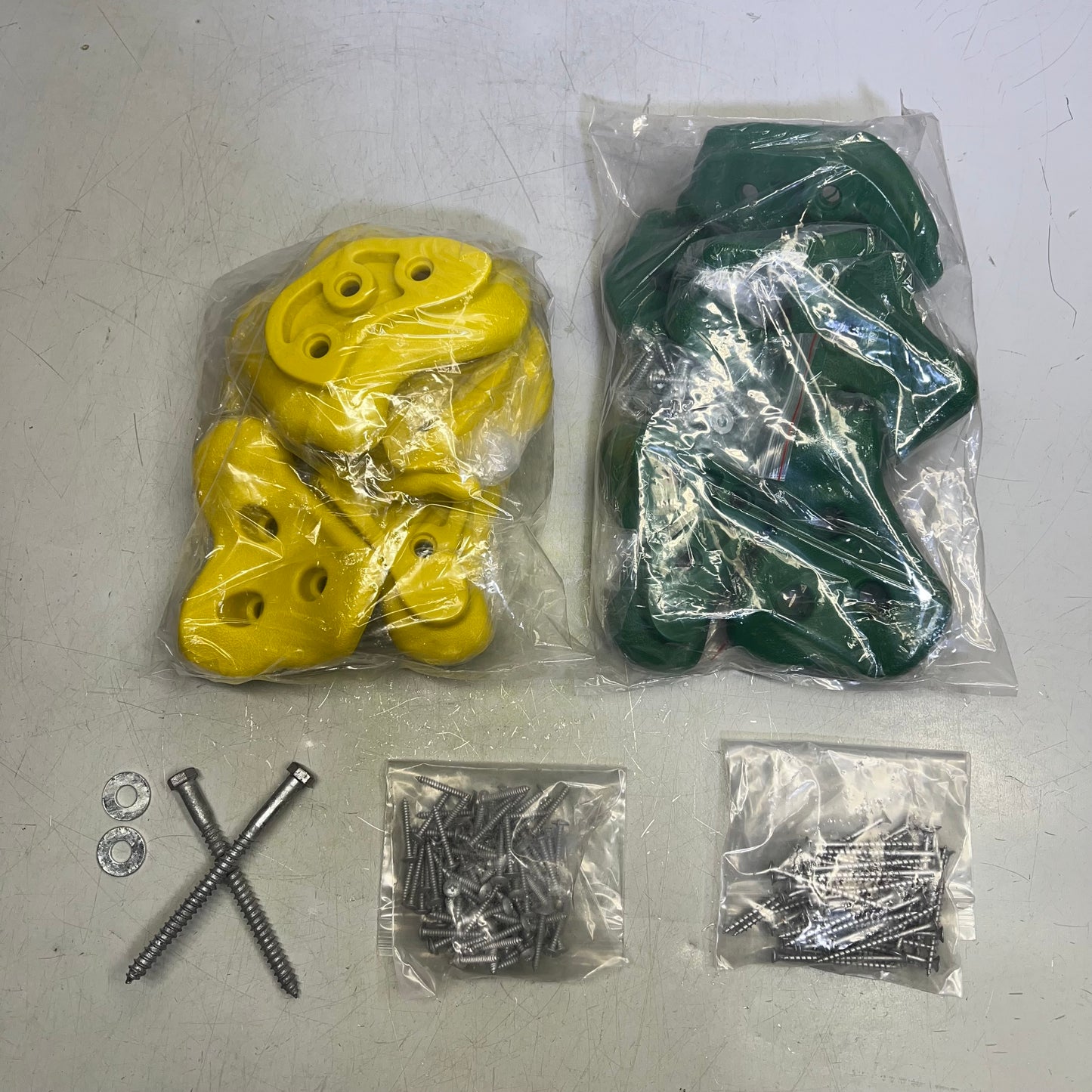 GORILLA (10 PACK) Durable Rock Wall Rocks W/ Hardware Green & Yellow 07-0008